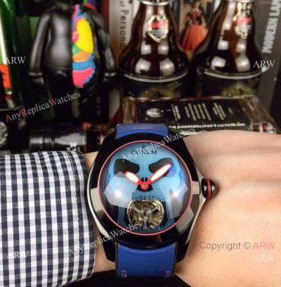 New Replica Corum Bubble 47 Flying Tourbillon Watch Black & Blue